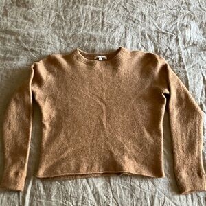 Reformation Cropped Cashmere Sweater in Camel - Size Small